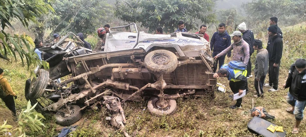 तनहुँमा जिप दुर्घटना हुँदा दुई जनाको मृत्यु