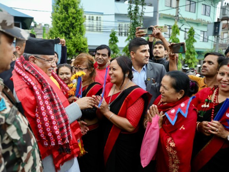 प्रचण्ड खुमलटार पुग्दा भव्य स्वागत, सत्कार